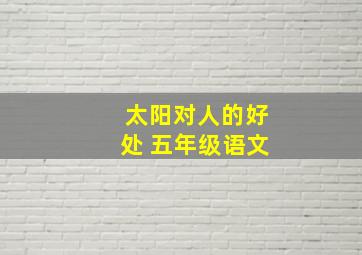 太阳对人的好处 五年级语文